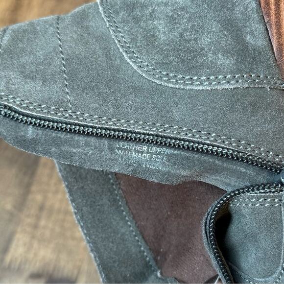 Diba Women’s Sophia Suede Leather Heeled Ankle Bootie Boot Green-Gray Size 7.5 - Picture 11 of 11